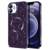 Husa premium iPhone 12 Techsuit Luxury Glitter MagSafe, mov