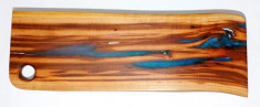 Tocator de bucatarie &amp;quot;Blue Ribbon&amp;quot;, lemn de prun si rasina epoxi, 49.5x16.5x2.3 foto