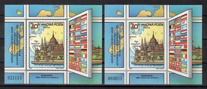 Ungaria1983-Conferința Interparl pt. Cooperare și Securitate,Colita DT + NDT,MNH