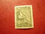 Timbru Newfoundland Canada colonie britanica 1928 , 1c harta