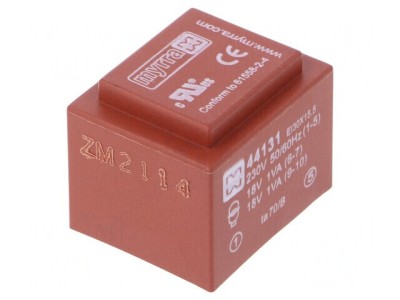 Transformator &amp;icirc;ncapsulat 2VA 230VAC 18V 56mA pentru PCB foto