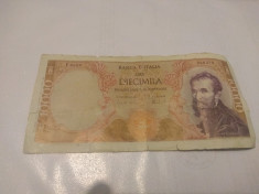 Bancnota 10000 lire 1962 Italia foto