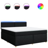 Cumpara ieftin Pat box spring cu saltea, negru, 180x200 cm, catifea