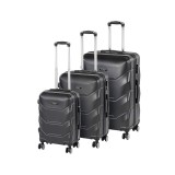 Set Valize 3 Buc Leziter TraveLux Max XI ABS Negru Roti 360&deg; Combinație Numerică Trolere
