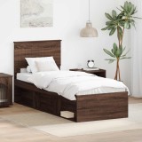 Cumpara ieftin Cadru de pat Stejar inchis 75 x 190 cm Lemn de pin masiv