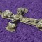 Crucifix cu lant auriu Vintage pentru gat,lant si crucifix vechi aurii Superb
