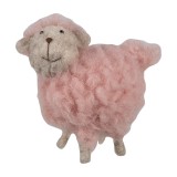 Cumpara ieftin Figurina Oita textil roz lemn natur 14x7x10 cm