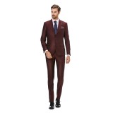 Costum barbati grena matase slim CT003