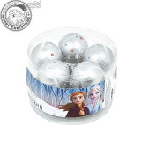 Set 10 globuri brad Craciun Frozen argintii 6 cm, Disney