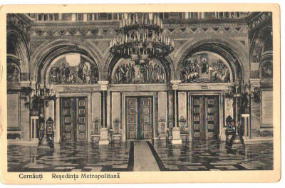 SV * Cernauti * SALA DE PRIMIRE * Interior RESEDINTA METROPOLITANA * 1937 foto
