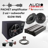 Pachet difuzoare 2 usi cu amplificator Carbon-200.4, inele si cablaje plug&amp;play pe masina CarStore Technology