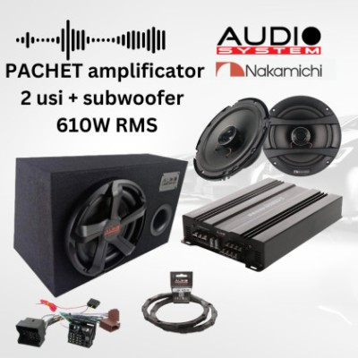 Pachet difuzoare 2 usi cu amplificator Carbon-200.4, inele si cablaje plug&amp;amp;play pe masina CarStore Technology foto