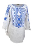 Bluza dama tip ie 024, alb/albastru deschis , marimea XL