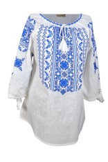 Bluza dama tip ie 024, alb/albastru deschis , marimea 3XL