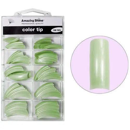 Tipsuri false, colorate, 100buc - verde spray, nr.1 - 10