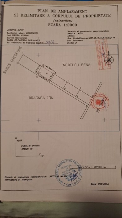 V&acirc;nd teren in Dobroesti 1289 mp