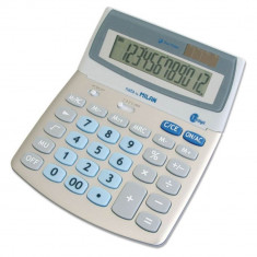 Calculator de Birou MILAN, 12 Digits, 200x160x30 mm, Alimentare Duala, Corp din Plastic Gri, Calculatoare Birou, Calculator 12 Digits, Calculator 12 D