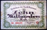 69. GERMANIA STADT BARMEN 10 MILIARDE MARCI ZEHN MILLIARDEN MARK 15.10.1923 SR. 198
