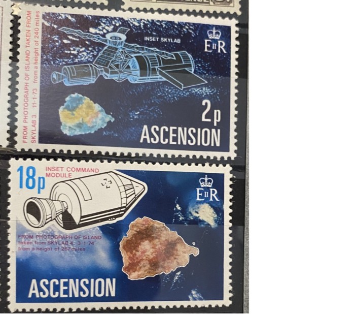 PC440 - ASCENSION 1975 Spatiu/ Sateliti, serie MNH, 2v