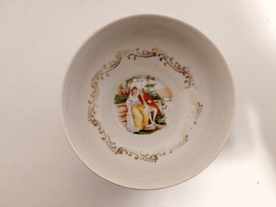 Bol de portelan Pates et Emaux de Limoges, vintage, imagine romantica foto