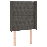 Cumpara ieftin Tablie de pat cu aripioare gri inchis 83x16x118/128 cm catifea