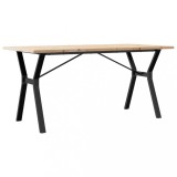Cumpara ieftin Masa bucatarie, cadru Y, 140x80x75,5 cm lemn masiv pin si Otel