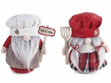 Cumpara ieftin Set figurine Mos Craciun, Craciunita Bucatari textil multicolor cm 18 x 11 x 23 H