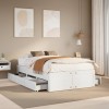 VidaXL Cadru pat fără saltea/cu sertare alb 120x190 cm lemn masiv pin 3308823