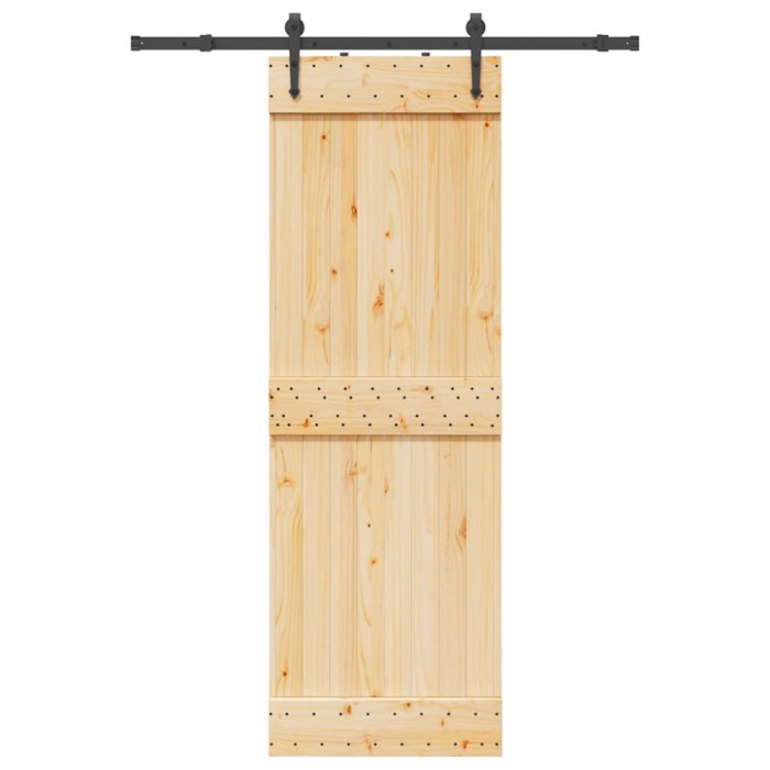 Ușă glisantă cu set de feronerie 70x210 cm, lemn masiv de pin