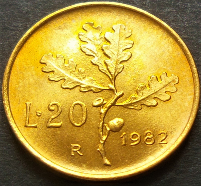 Moneda 20 LIRE- ITALIA, anul 1982 * cod 3169 = UNC