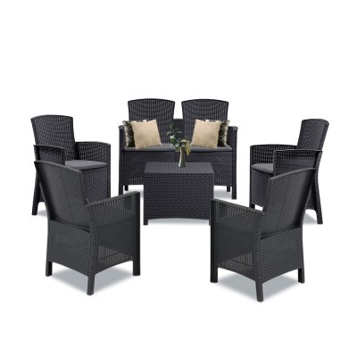Set de mobilier de grădină Lima III cu 6 locuri, grafit foto