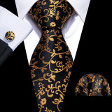 Set cravata + batista + butoni - matase - model 475, B&amp;w