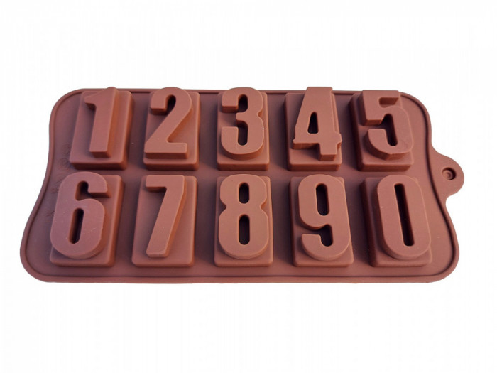 Forma silicon pentru prajituri, Numere din ciocolata, 163COF
