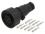 Conector Circular Mamă 9 PIN 5A 150V BULGIN PXV0728/S cu Contacte 6-8mm