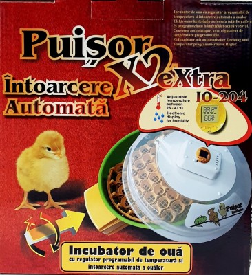 Incubator automat Puisor X2 Extra IO-204 100W afisaj LCD temperatura programabila 25&amp;ordm;C - 41&amp;ordm;C Electro Admon IO-204 foto
