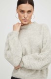American Vintage pulover din amestec de lana femei, culoarea gri, light, cu turtleneck