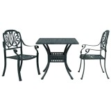 Cumpara ieftin Set bistro din 3 piese, cadru din aluminiu, Verde
