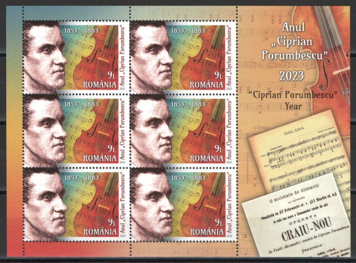 Romania 2023 Mi 8231 klb II MNH - Anul Ciprian Porumbescu