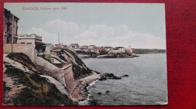 Romania-1908-Constanta-Vedere spre BAII-st.CARMEN-SYLVA-C.P.circ-RARA foto