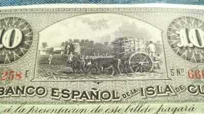 10 Pesos 1896 Cuba stampila PLATA foto