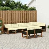 vidaXL Set de canapele de exterior cu pernă 8 pcs Natural și Crem 3381494