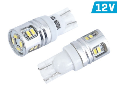 Bec Vision W5w (t10) 12v 12x 3014 Smd Led, Suport Bec Aluminiu, Alb, 2 Buc 58287 foto