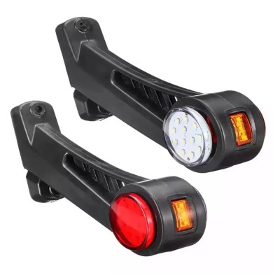 Lampa gabarit camion LED cu brat 60&amp;deg; 12/24V set 2buc Stg/Dr - Alb/Rosu/Galben Garage AutoRide foto