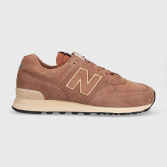 New Balance sneakers din piele intoarsă 574 culoarea maro, U574LWG