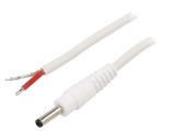 Cablu Alb 1x1mm2 DC 3,5/1,3 Mufă Drept 0,5m
