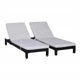 Set 2 Sezlonguri De Gradina In Pe Rattan Negru Cu Perna Captusita 8056644030288, General