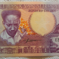 Bancnota 100 GULDENI - SURINAME, anul 1986 *cod 918 = UNC