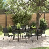 Cumpara ieftin Set de masă pentru grădină 7 pcs Negru Textilene și oțel