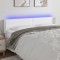 vidaXL Tăblie de pat cu LED, alb, 183x16x78/88 cm, piele ecologică 3123059