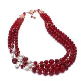 Cumpara ieftin Colier Dream din agat rubiniu și perle